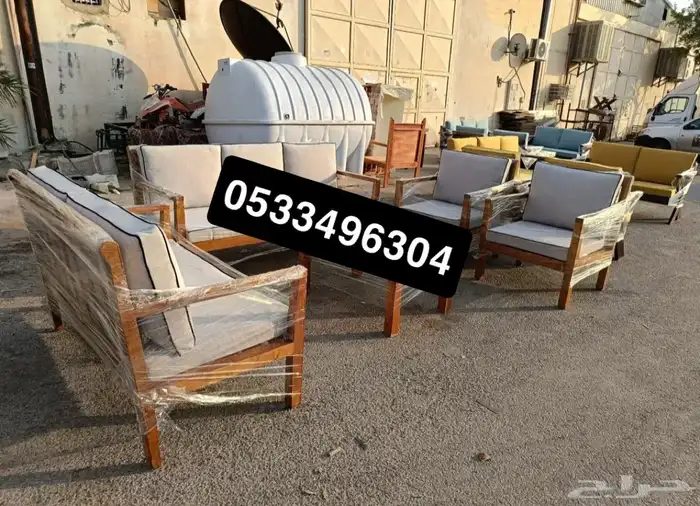 جلسات خارجية عروض يوم الوطني عرض خشب حدي درر جاهز تفصيل طقم 99