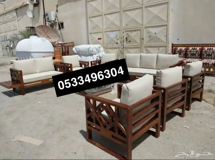 جلسات خارجية عروض يوم الوطني عرض خشب حدي درر جاهز تفصيل طقم 63