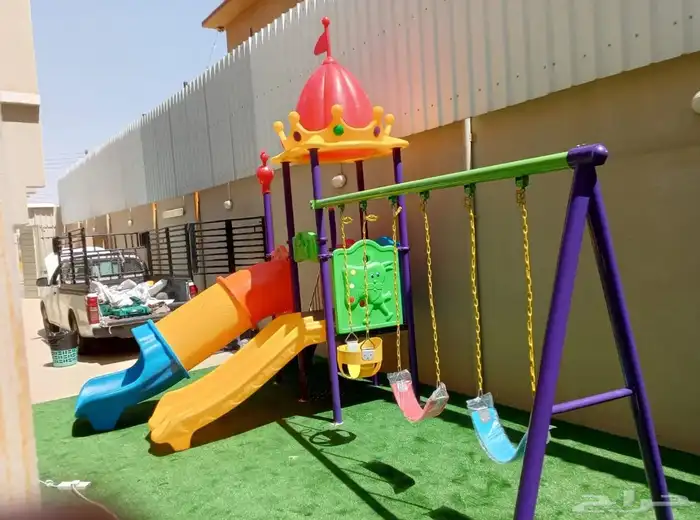 مراجيح مع زحليق متعدده للالطفال وتفاعل وتسليه للطفال 11