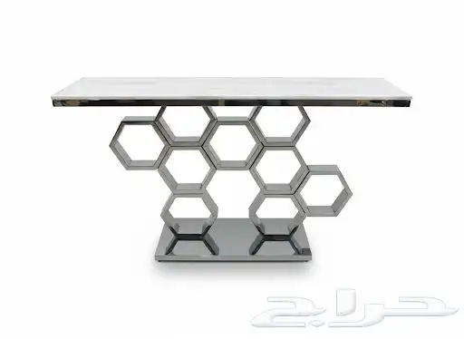 مدخل ستيل   بديل رخام خلية نحل فضي 1