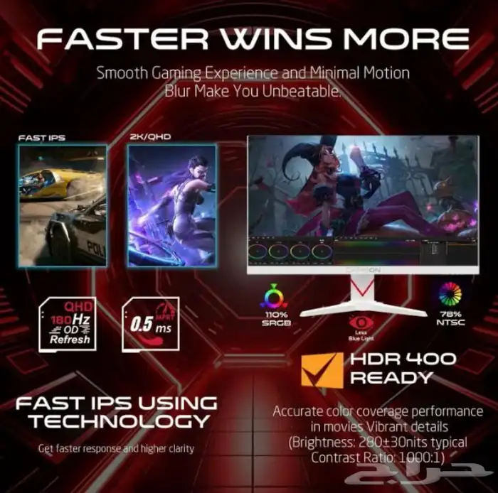شاشه 2k 180hz-4k165hz 0
