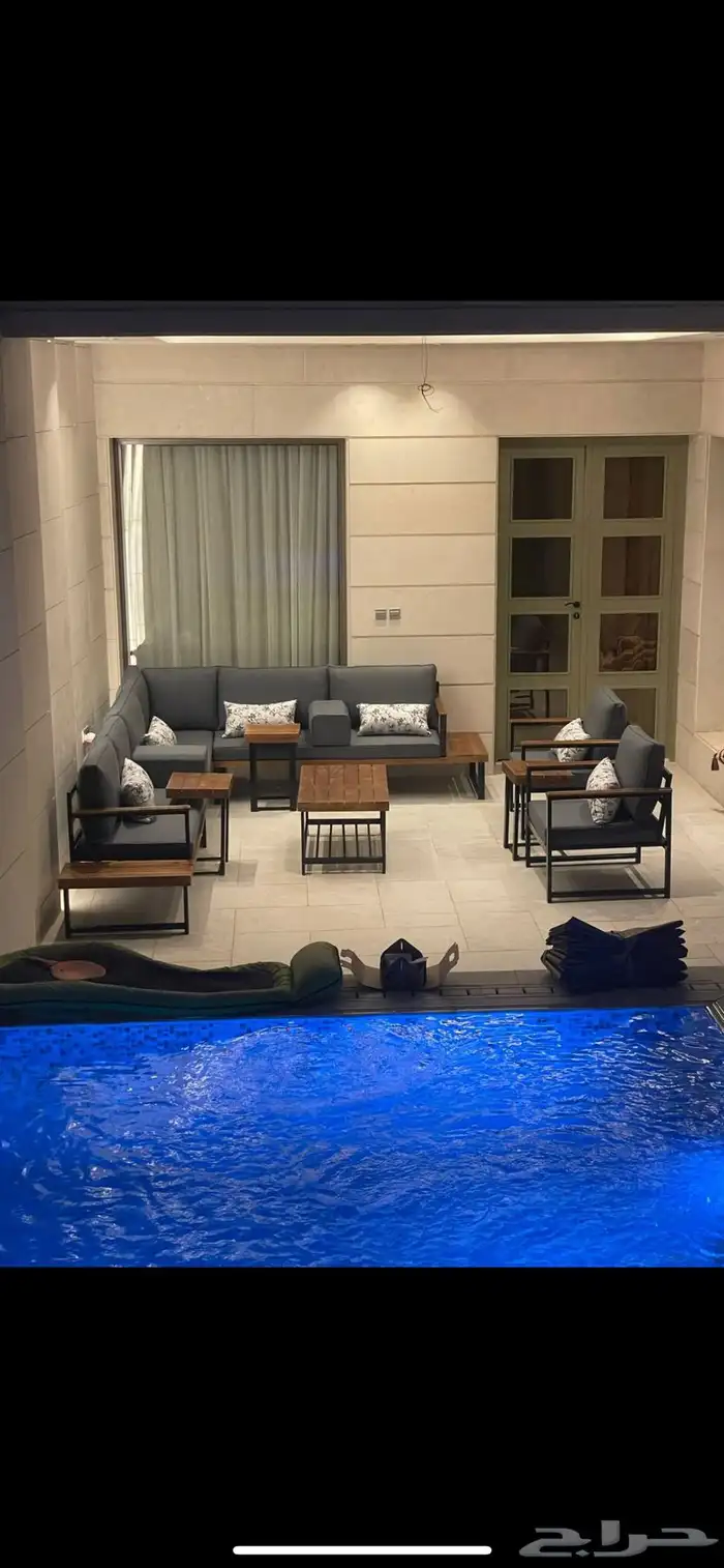 جلسات خارجية عروض يوم الوطني عرض خشب حدي درر جاهز تفصيل طقم 45