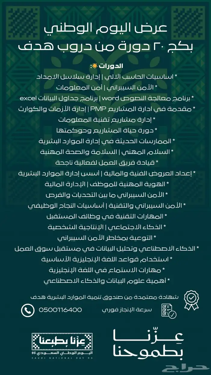 20 دورة من دروب هدف ( عرض اليوم الوطني ) 74 تقييم 0