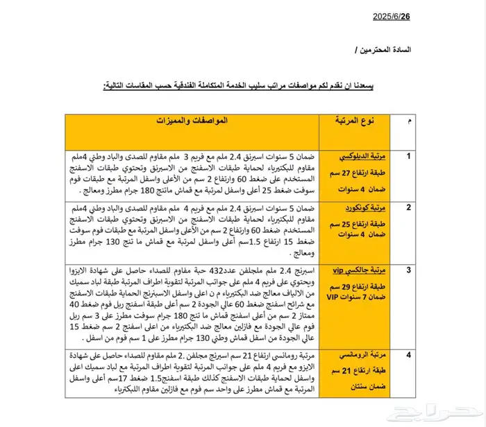 مراتب وسراير فندقية فاخرة بمواصفات وجودة عالية . 6