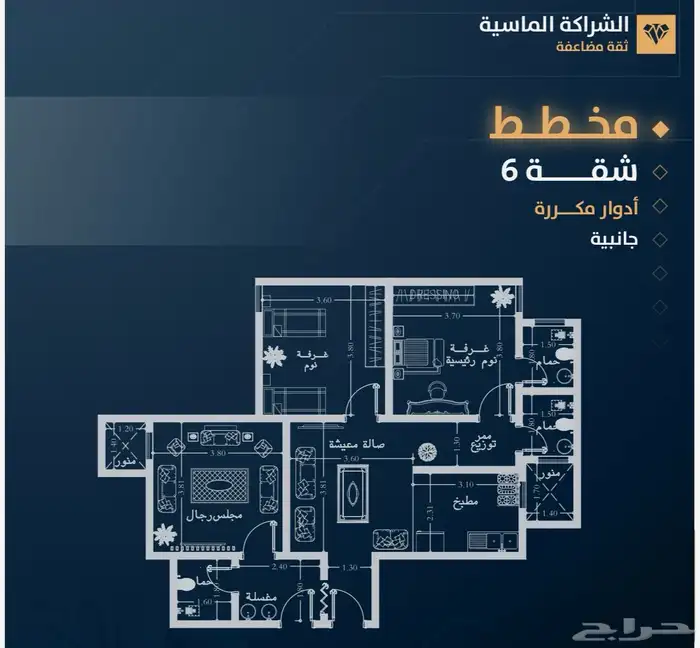 شقق قيد الانشاء بمناسبة اليوم الوطني بطحاء قريش ب 295 الف 5