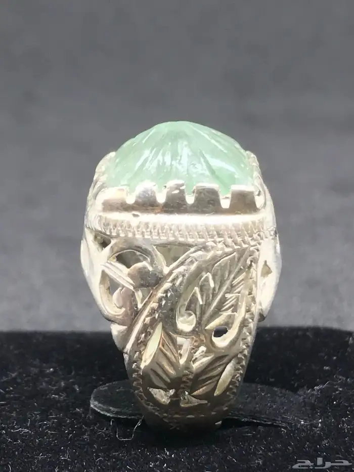 خاتم فضه عيار 925 حجر الفلورايت 4