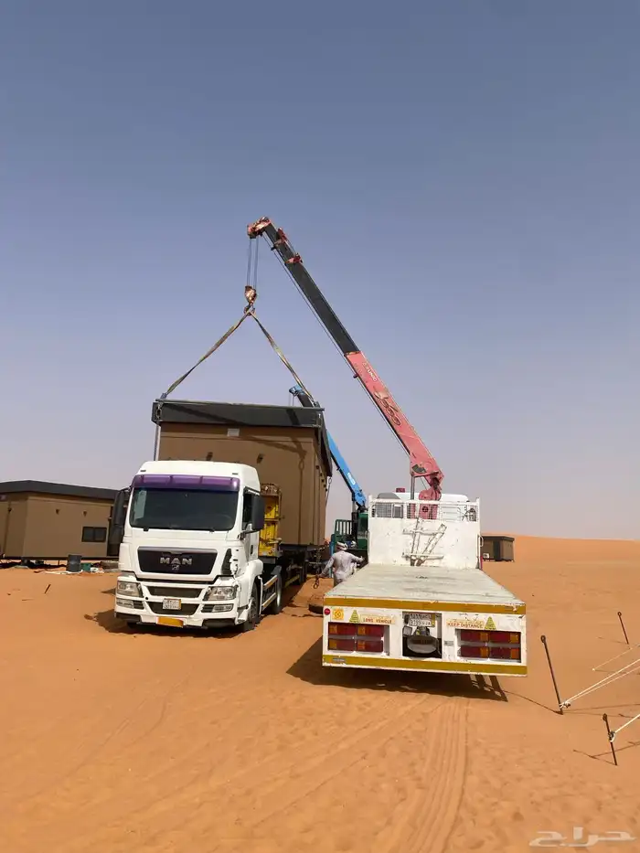 سطحه كرين بوم تراك ونش رافعه لنقل البركسات دبل 1
