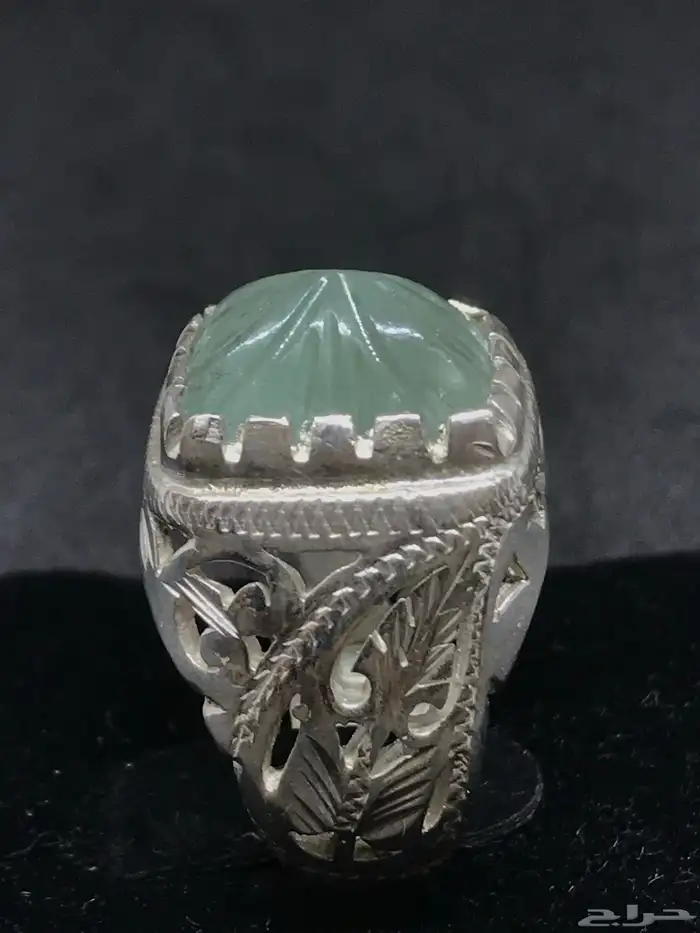 خاتم فضه عيار 925 حجر الفلورايت 0