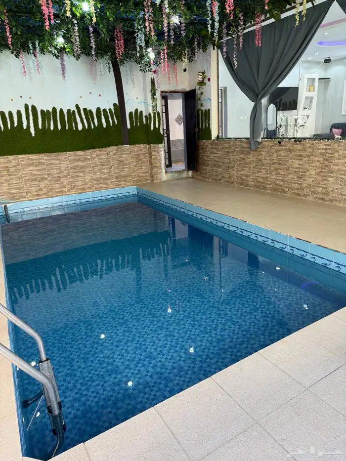 استراحة قسمين بمسبحين كبار وصغار وألعاب مائيه وملعب صابوني 0