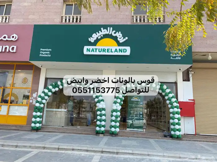 قوس بالونات اليوم الوطني اخضر 2