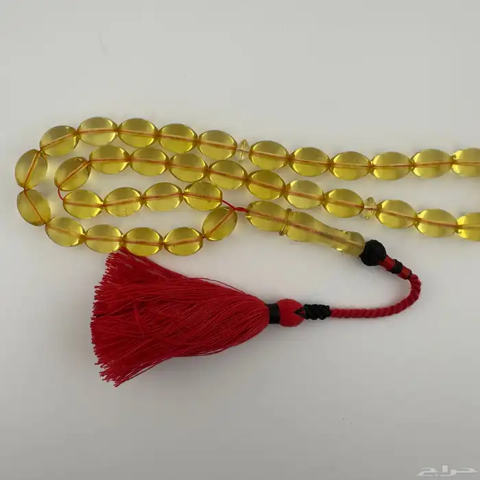 سبحة كهرمان كاريبي طبيعي شفاف 0