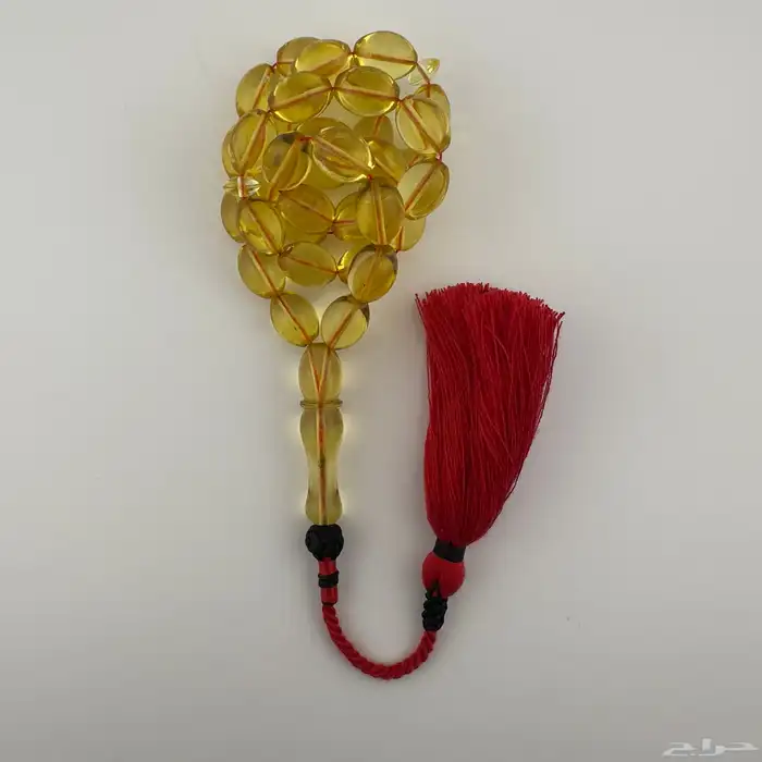 سبحة كهرمان كاريبي طبيعي شفاف 3