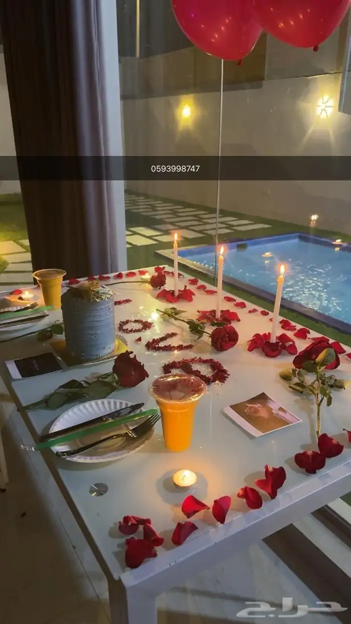 تنسيق ذكرى زواج. شاليه رومانا 7