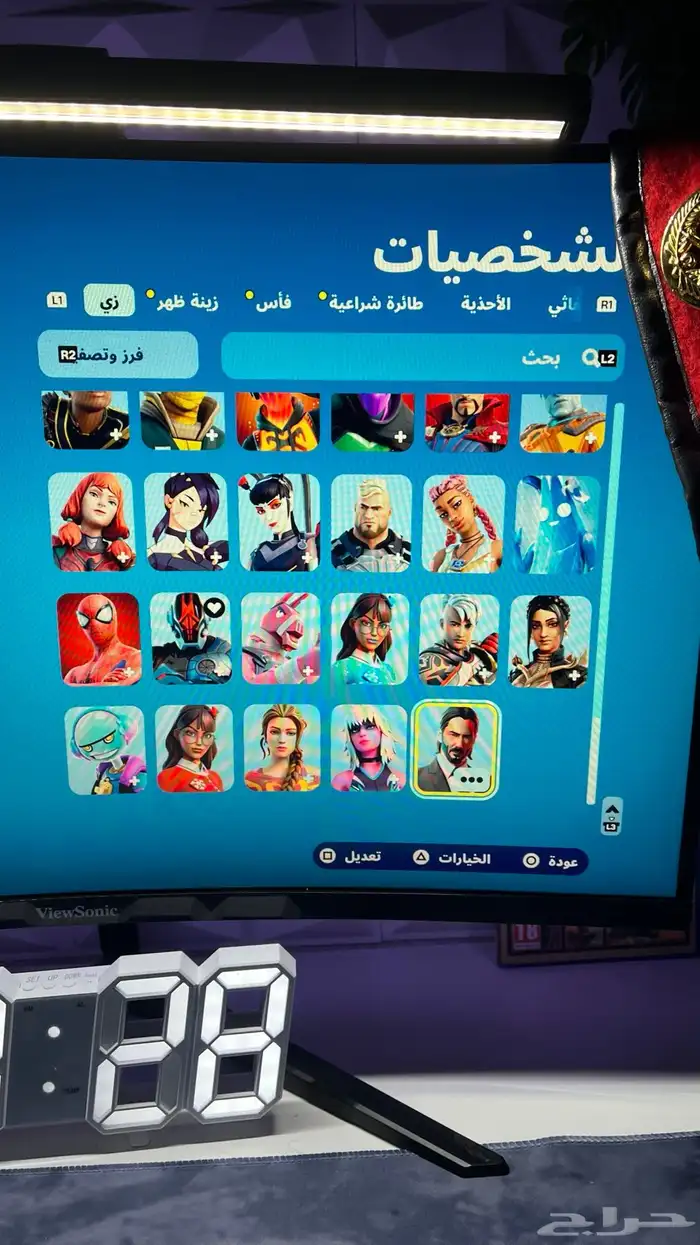 حساب فورت يربط سوني فيه 106 سكن فيه 800 فيبوكس على السوم 0
