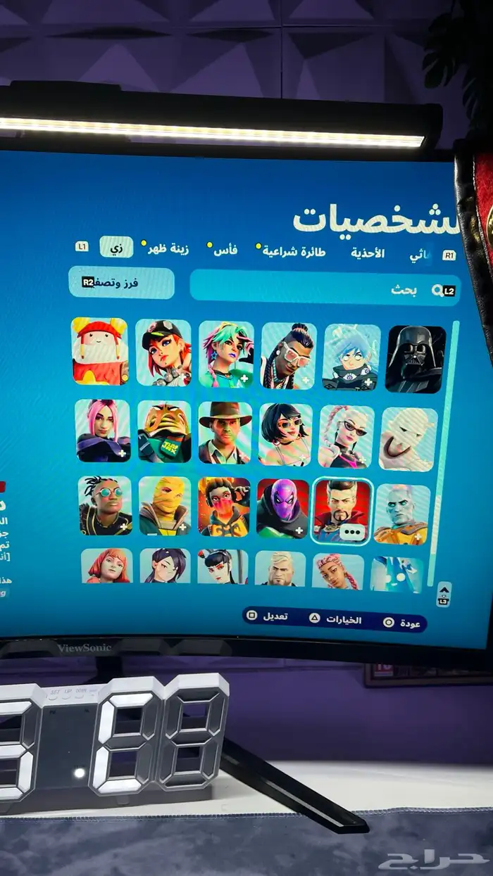 حساب فورت يربط سوني فيه 106 سكن فيه 800 فيبوكس على السوم 3