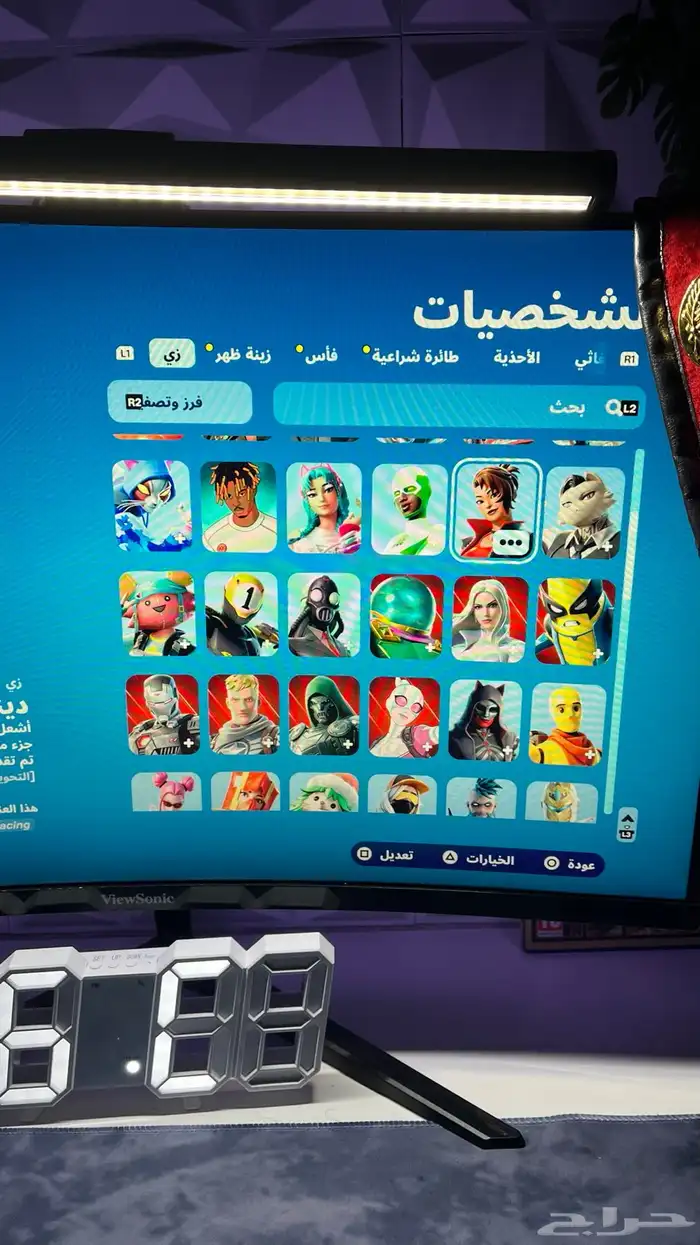 حساب فورت يربط سوني فيه 106 سكن فيه 800 فيبوكس على السوم 4