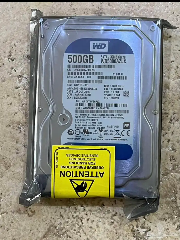 WD (WESTERN DIGITAL) HARD DRIVE 500GB (BRAND NEW)(جديد) 0