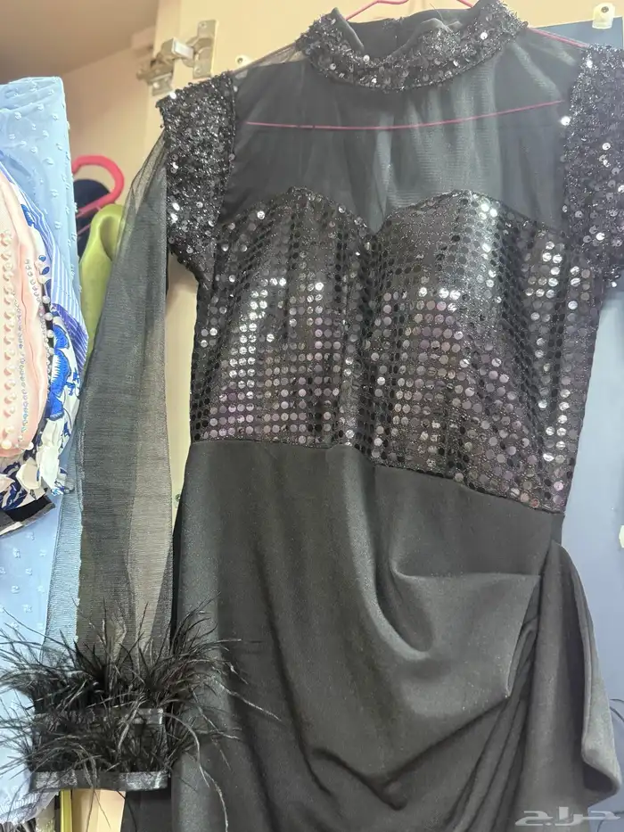 فستان لون اسود ناعم موديل جديد 2