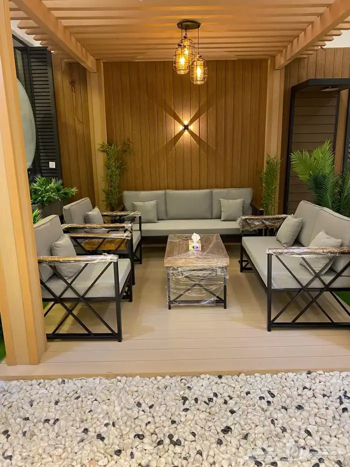 جلسات خارجية خشب وحديد 7