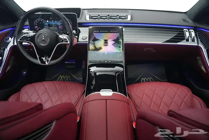 مرسيدس S 500 موديل 2025 أصفار خليجي رمادي فاتح أحمر 6