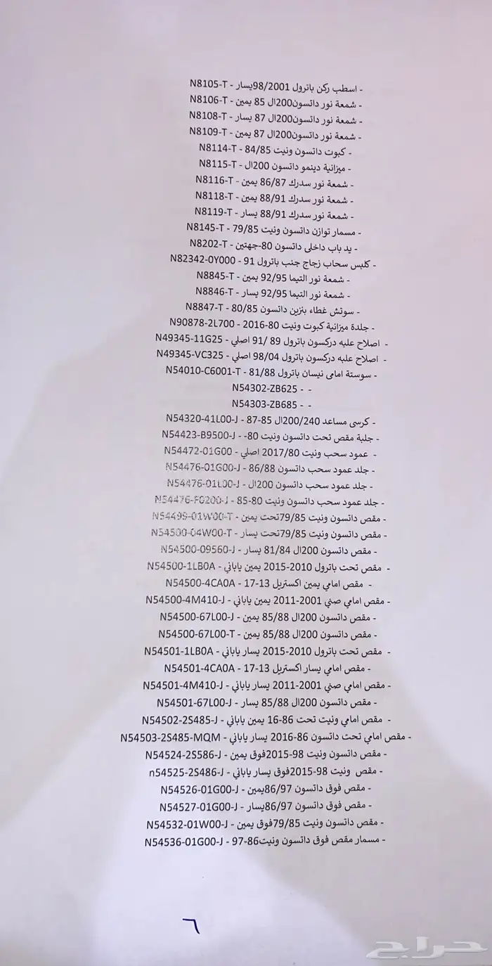 قطع غيار نيسان 5