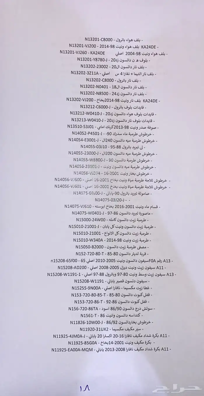 قطع غيار نيسان 17