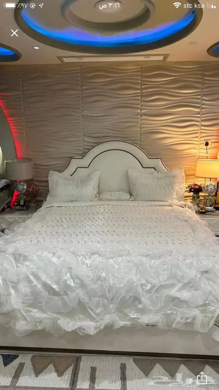مفرش سرير تركي نفرين للبيع جديد ماستخدم ابد الون سكري 0