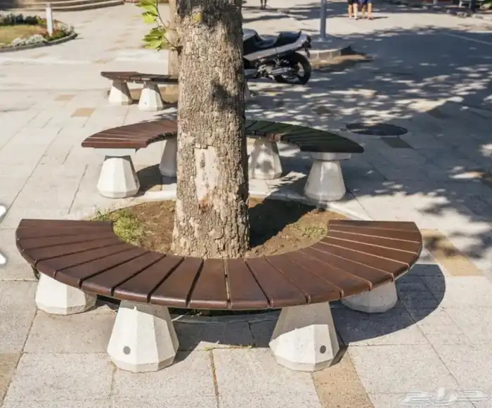 كراسي خرسانية وحاويات واحواض للحدائق 14