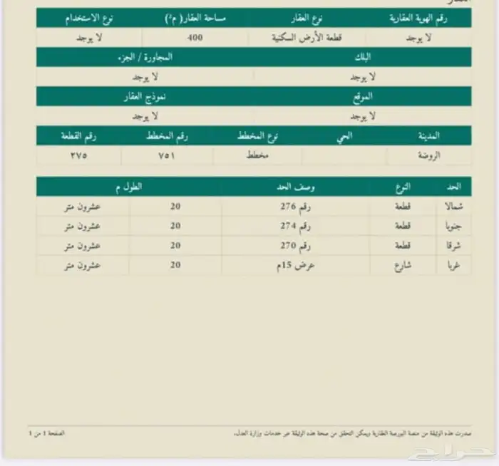 ارض بالروضه للبيع 0