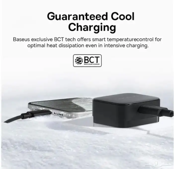 بيسوس فيش جداري 20wتايبC مع كيبل تايب C الى تايب C بقوة 60w 4