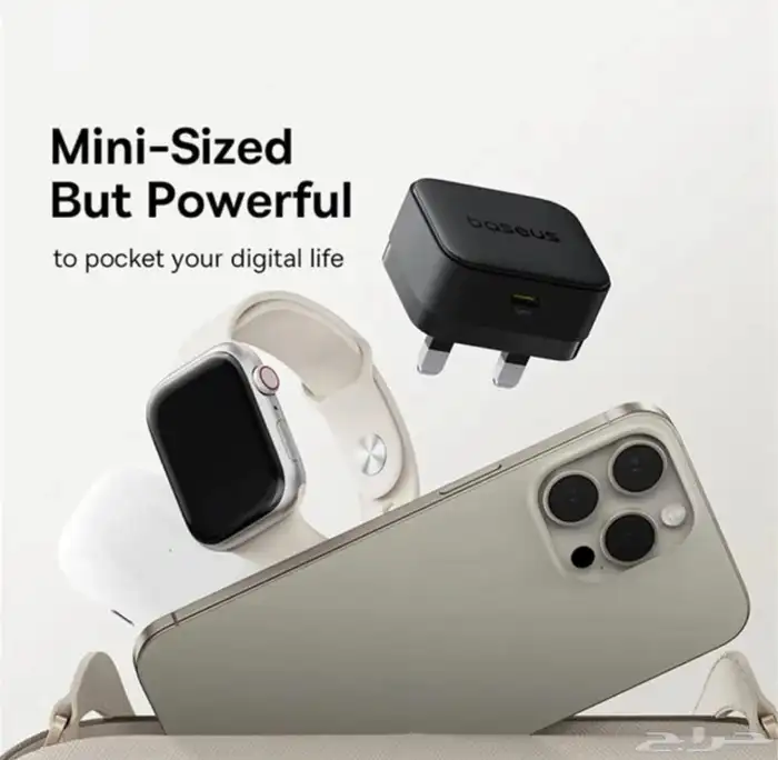 بيسوس فيش جداري 20wتايبC مع كيبل تايب C الى تايب C بقوة 60w 2