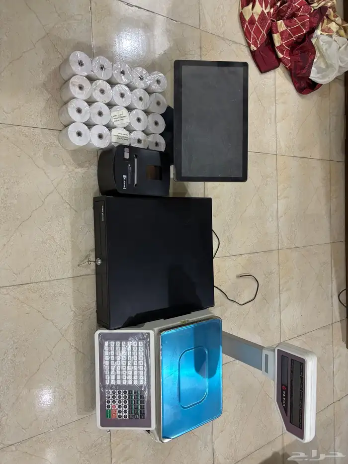 جهاز كاشير محل مع ميزان للخضار والفواكه 0