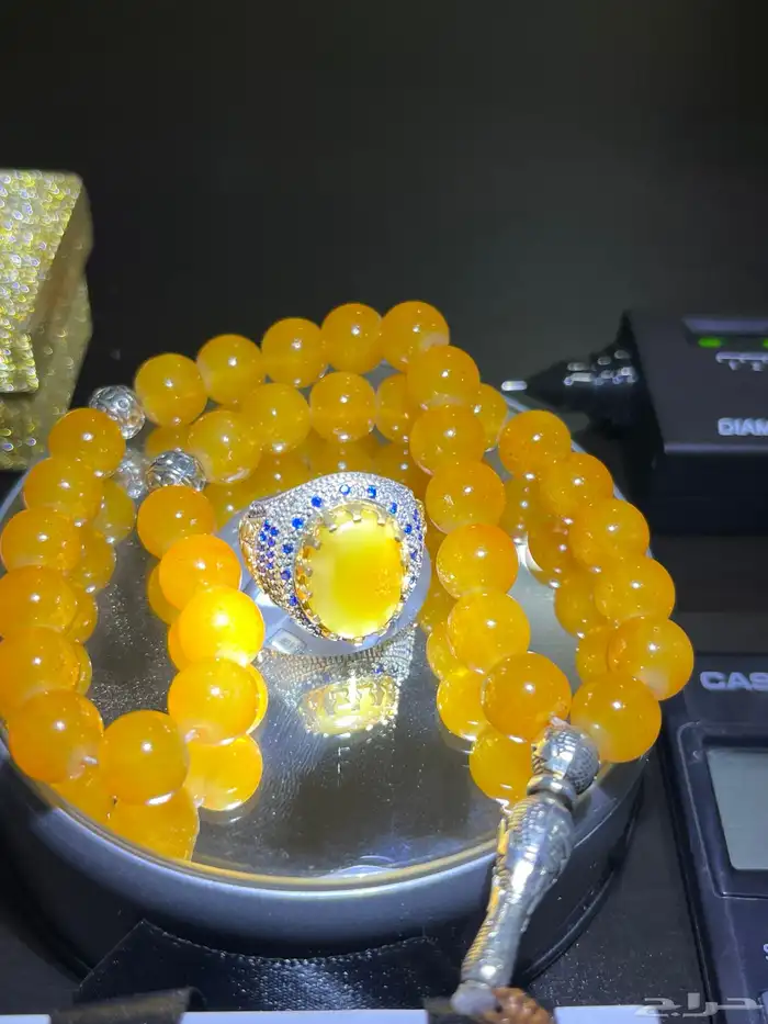 أحجار كريمة طبيعي وفضه إيطالي عيار 925 وسبح احجار كريمه 0