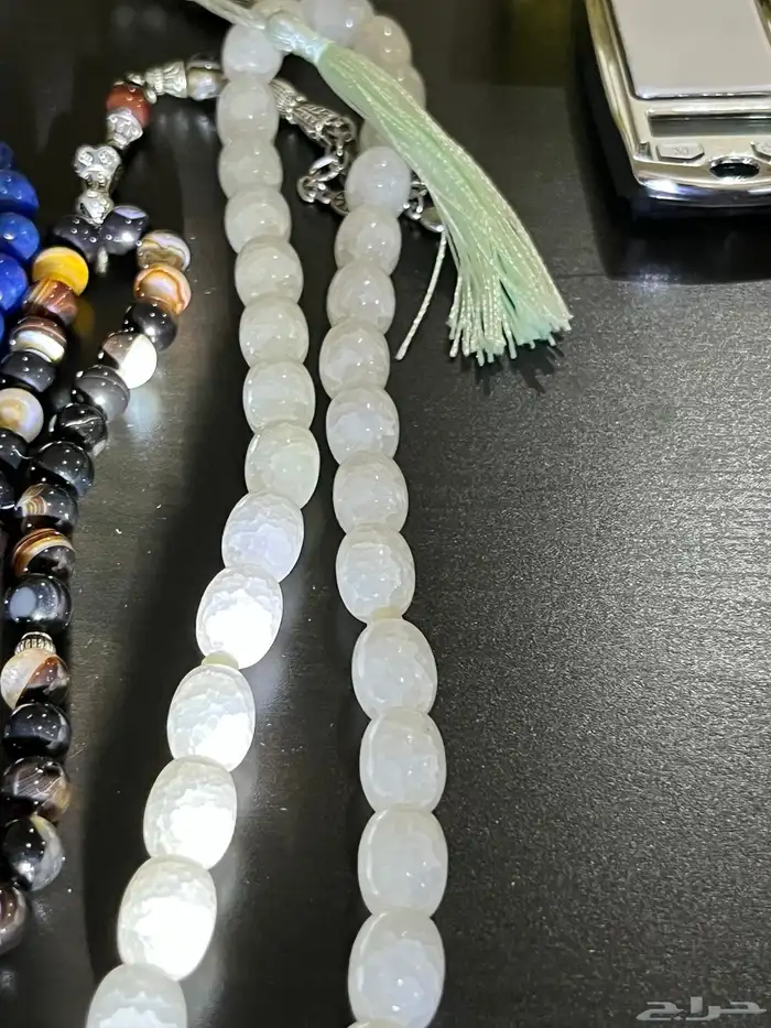 أحجار كريمة طبيعي وفضه إيطالي عيار 925 وسبح احجار كريمه 47