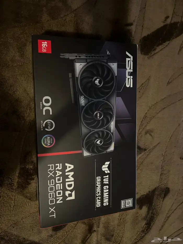 كرت شاشة اسود Asus 9060 xt 16gb جديد 0