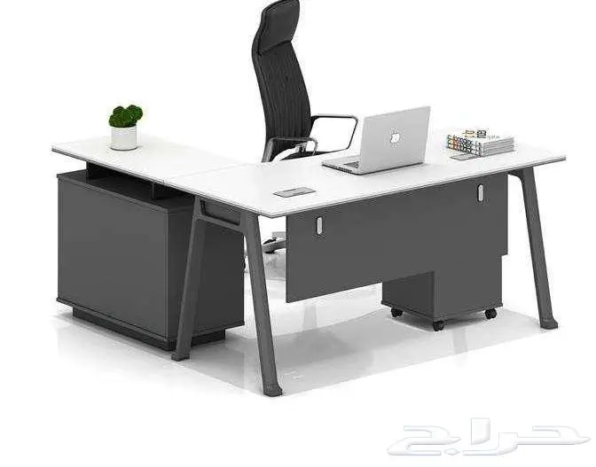 مكاتب ادارية مودرن فخم ابيض وبارتشن طاولة جتماع نفس تصمبم 1