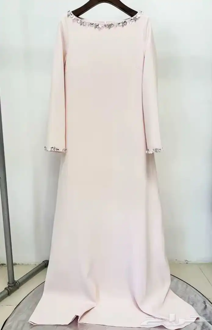 فستان واسع لون وردي كرب مبطن 2