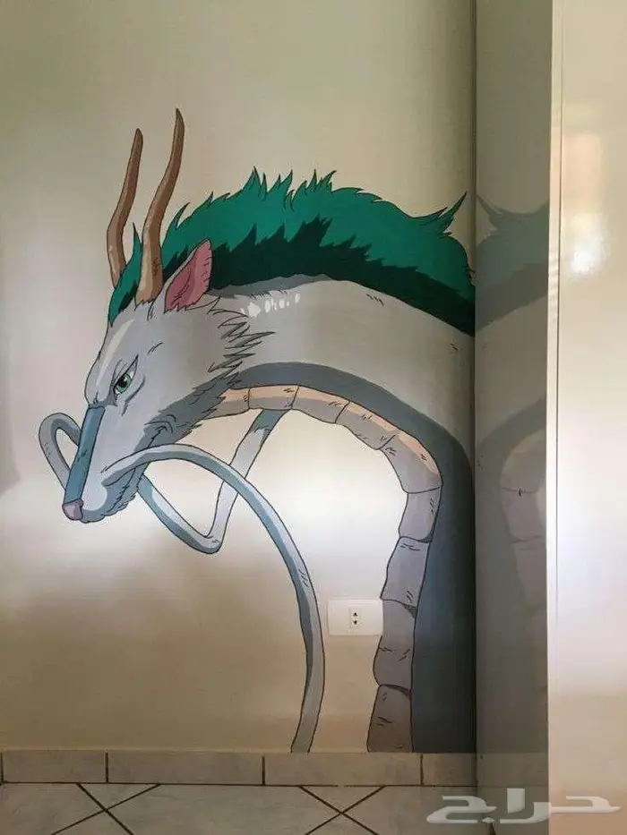 رسم جدارية انمى على الحيط 11