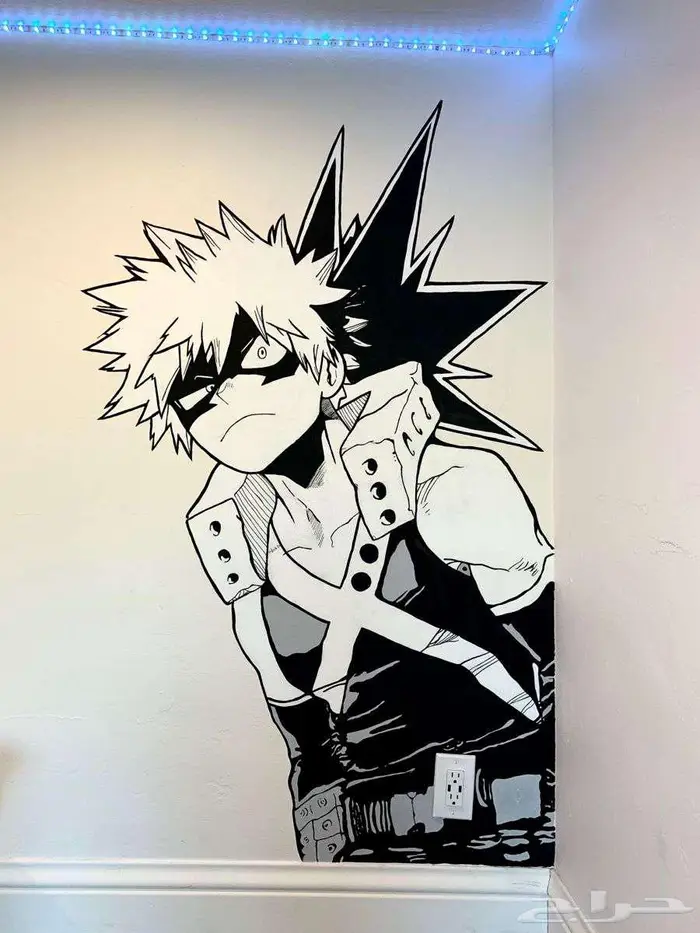 رسم جدارية انمى على الحيط 7