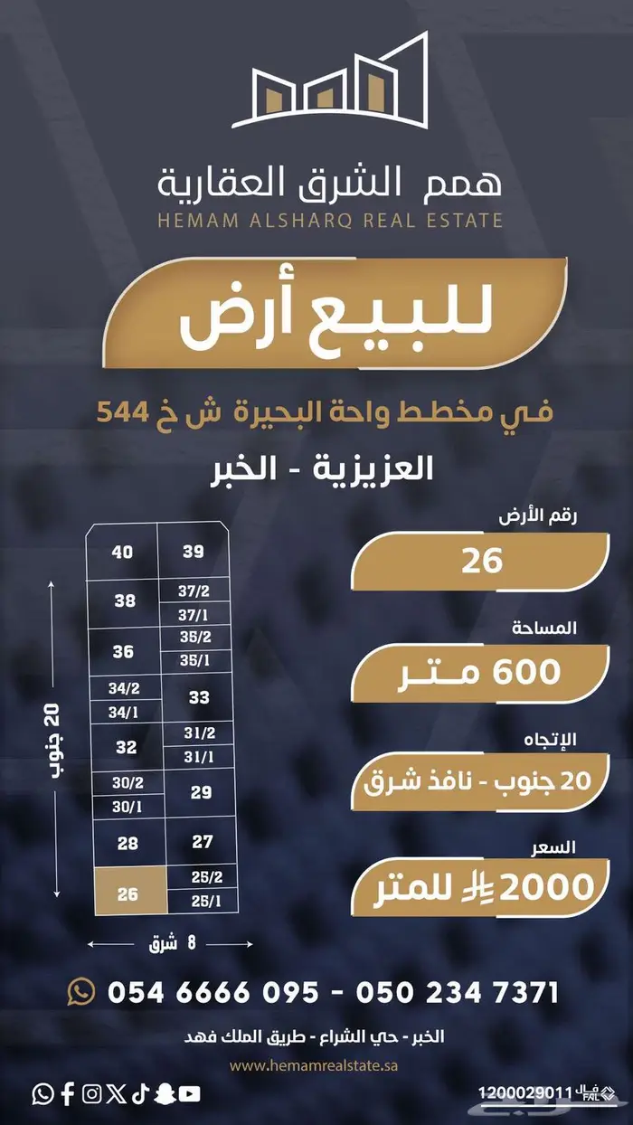 ارض للبيع بحي الصواري مخطط واحة البحيرة 0