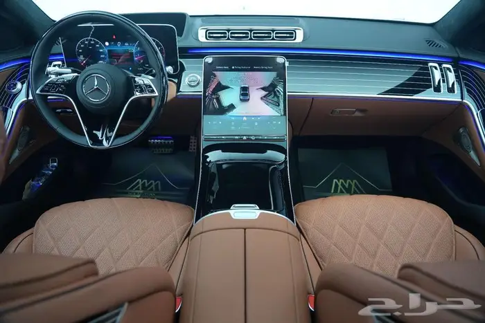 مرسيدس S 500 موديل 2025 أصفار خليجي رمادي غامق بني 6