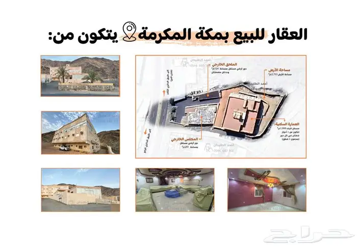 مبنى للبيع في مكة التنعيم (32 غرفة) عمارة  مجلس  2 ملحق 0