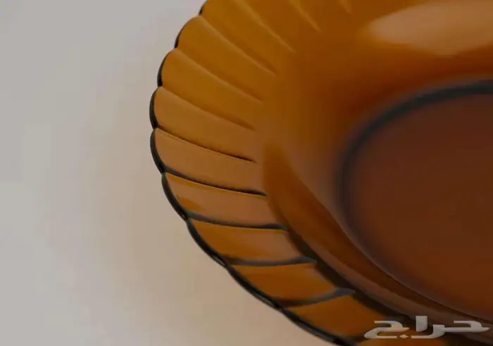 صحن زجاج قديم عسلي 5