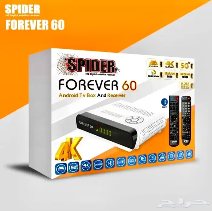 رسيفر سبايدر فوريفر 60 أندرويد 9 فايف جي فوركيه 1