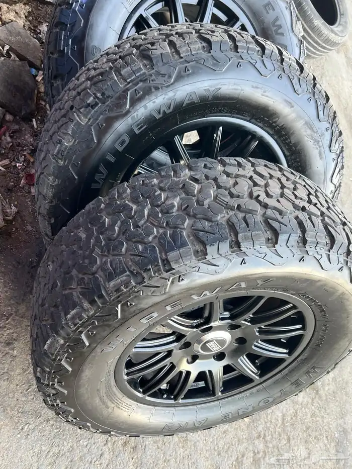 جنوط برايد مقاس 17 مع كفرات ودواي نص حجري مقاس 275 70 17 12