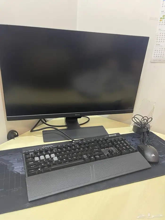 شاشة BenQ 27   كيبورد و ماوس Corsair   حالة ممتازة وجديدة 1