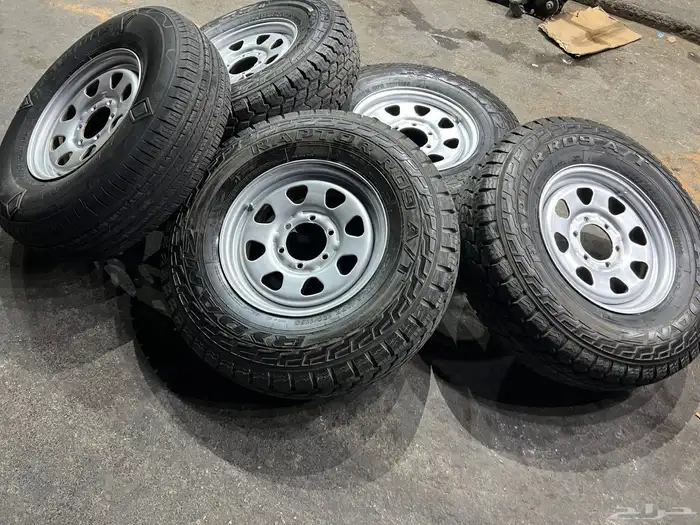 جنوط نيسان فتك حديد مقاس 16 مع كفرات اخو الجديد 2