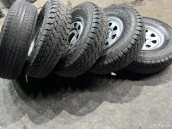 جنوط نيسان فتك حديد مقاس 16 مع كفرات اخو الجديد 25