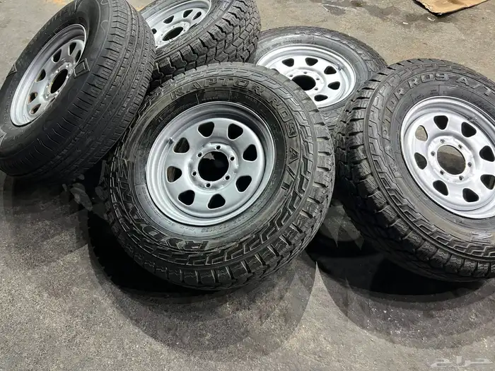 جنوط نيسان فتك حديد مقاس 16 مع كفرات اخو الجديد 8
