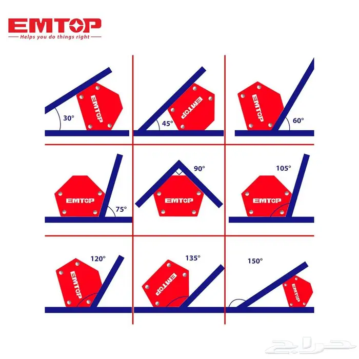 زوايا لحام مغناطيسية EMTOP   تثبيت دقيق  6 قطع 2
